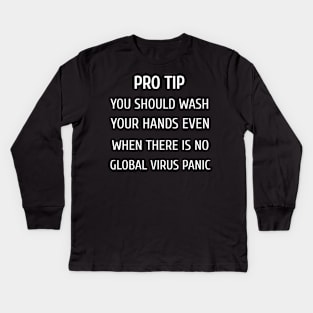 Wash Your Hands Kids Long Sleeve T-Shirt